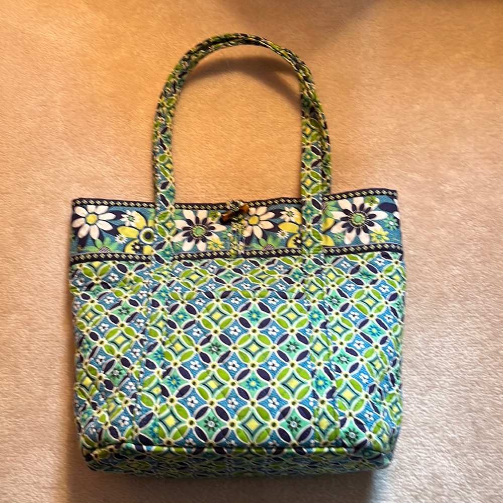 Vera Bradley tote bag in green and blues
